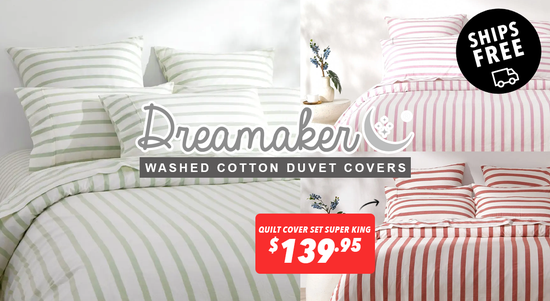 Shop the Dreamaker Washed Cotton Duvet Covers - Ships Free! sale