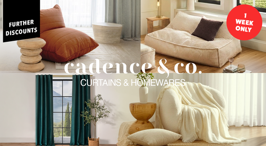 Shop the Further Discount on Cadence & Co Curtains and Homewares! 1 Week Only! sale