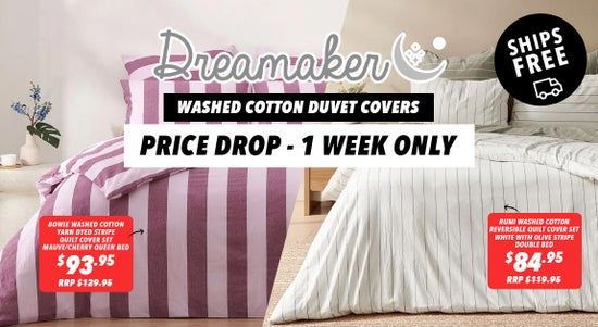 Shop the Dreamaker Washed Cotton Duvet Covers - Price Drop For One Week Only! sale