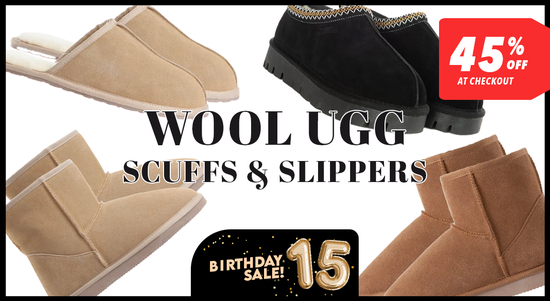 Shop the Wool Ugg Scuffs + Slippers - 45% off at checkout sale