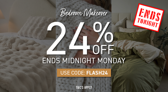 Shop the 24% off on the 24th - Bedroom Makeover - use Code "FLASH24" sale