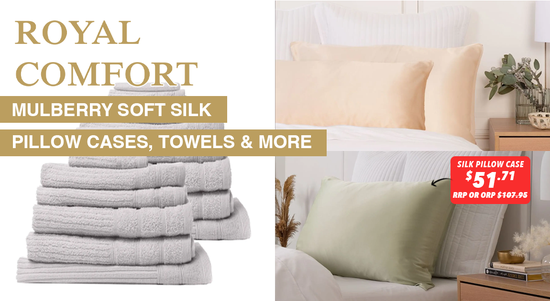 Shop the Royal Comfort Mulberry Soft Silk Pillow Cases, Towels & More!  sale
