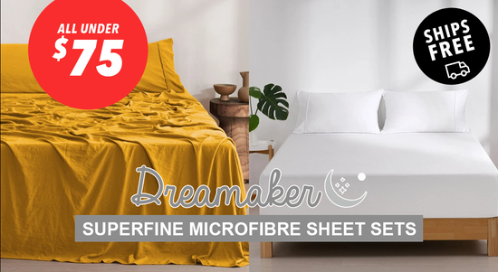Shop the Dreamaker Superfine Microfibre Sheet Sets - Singles From $39.95 sale
