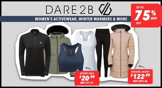 Shop the Dare2B Women's Activewear, Winter Warmers & More! Up to 75% off RRP!  sale