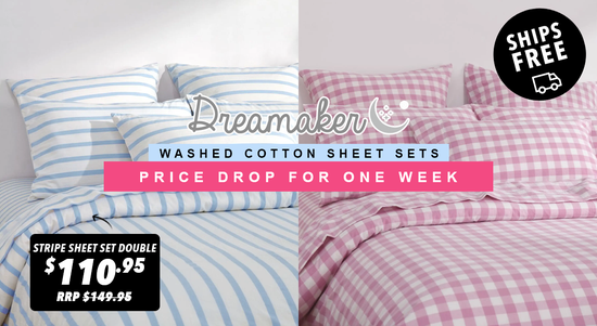 Shop the Dreamaker Washed Cotton Sheet Sets! Price Drop For ONE WEEK And Free Shipping!!  sale